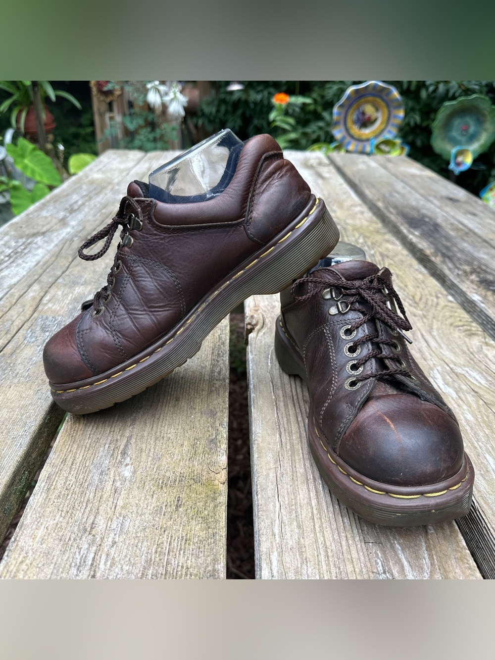 Men's size 6 vintage 90's Dr Martens brown leather lace-up boots work shoes